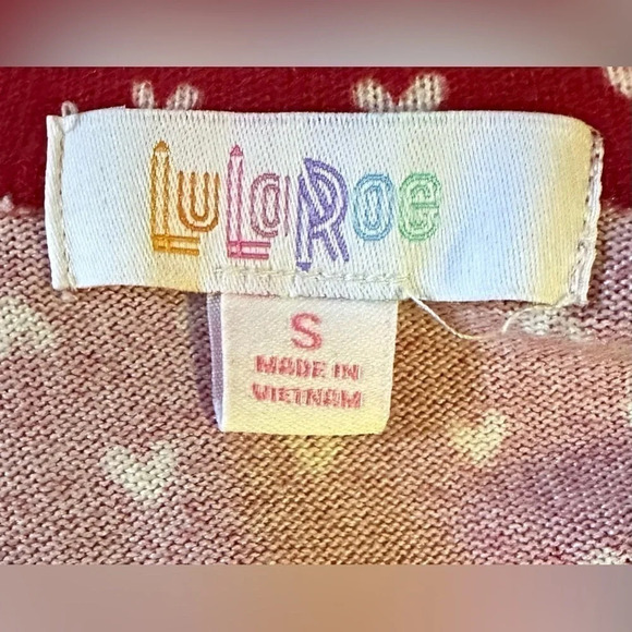 LulaRoe Red & White Cardigan with Pockets - Picture 2 of 7